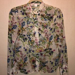 Sheer floral blouse